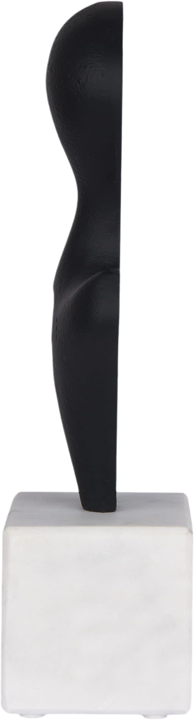 Cruiser’s Caché Modern Abstract Sculpture, Artisan-Made Cast Aluminum with Black Anthracite Finish, Natural Marble Base, 11.75"