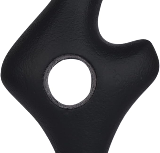 Cruiser’s Caché Modern Abstract Sculpture, Artisan-Made Cast Aluminum with Black Anthracite Finish, Natural Marble Base, 11.75"